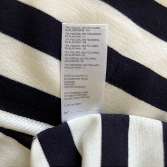 Isabella Oliver Baywood Black and White Stripe Maternity Dress US Size 6 - Picture 6 of 7